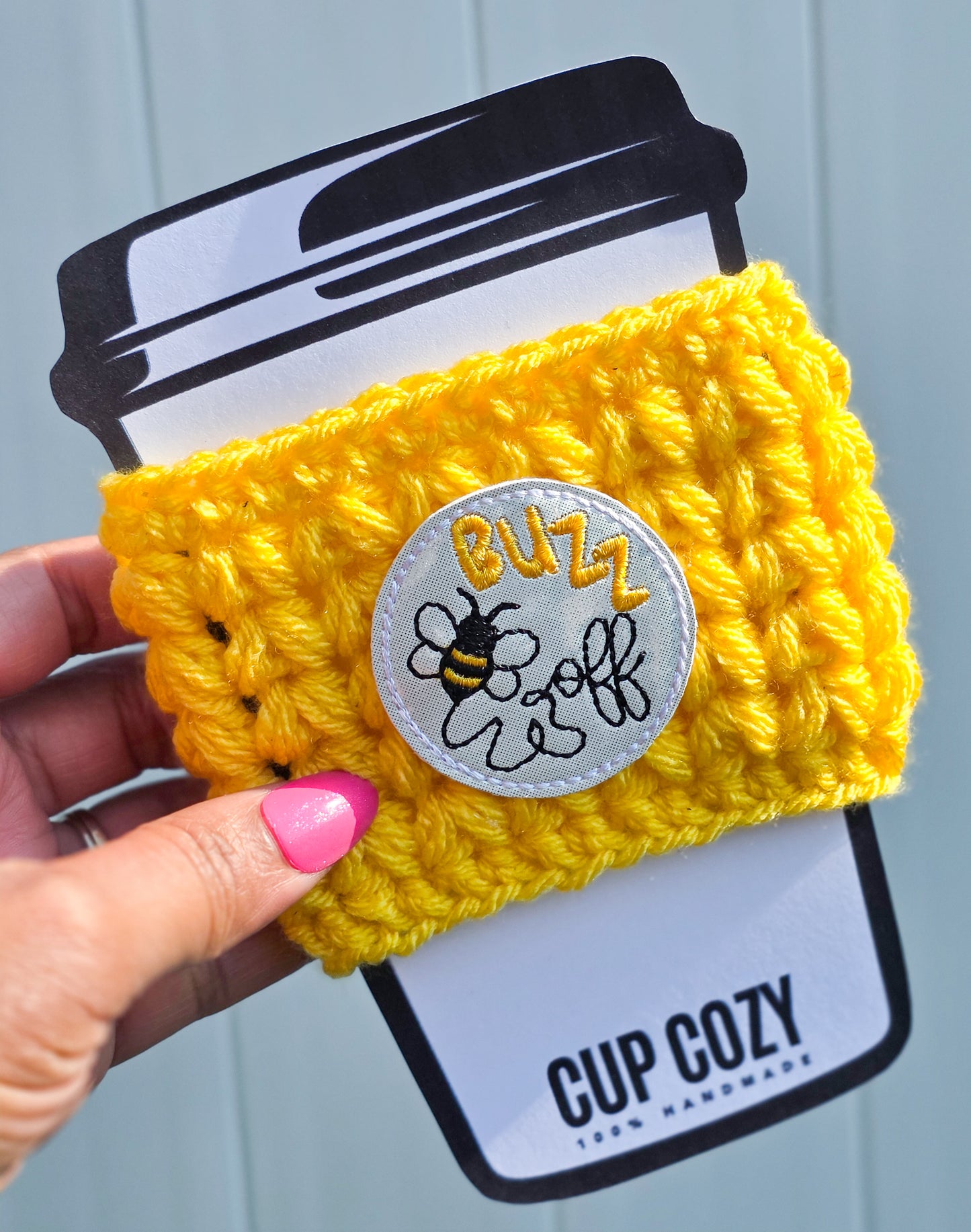 Crochet Coffee Cozy - Buzz Off