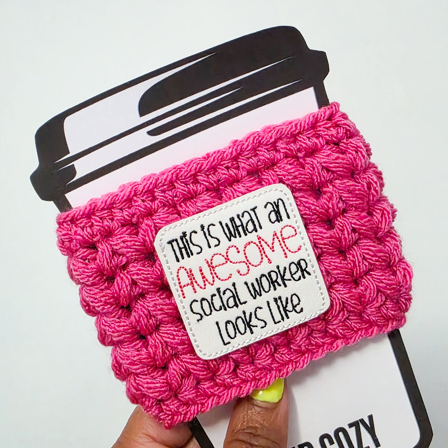 Crochet Coffee Cozy - Social Worker