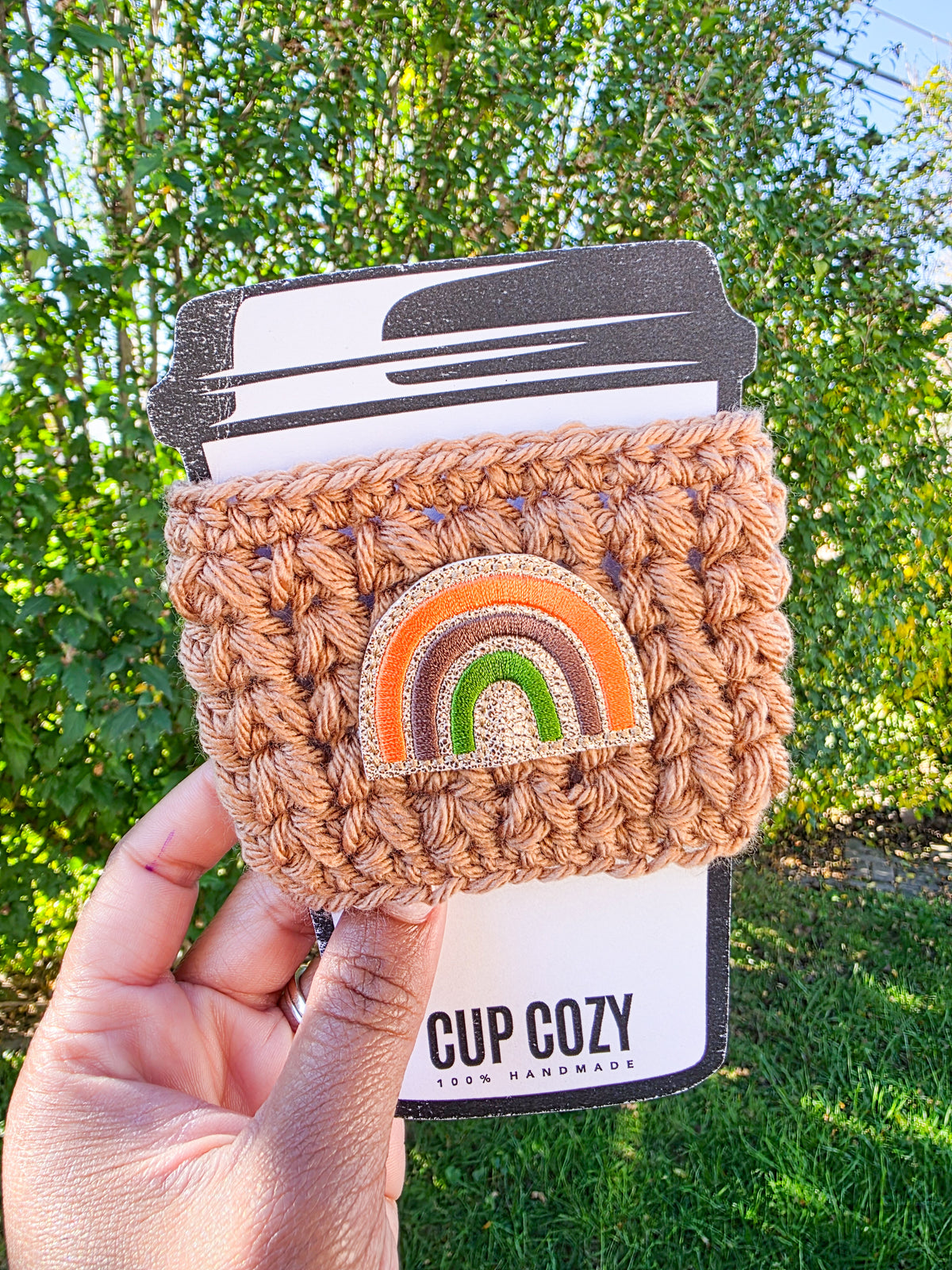Crochet Coffee Cozy - Fall Rainbow
