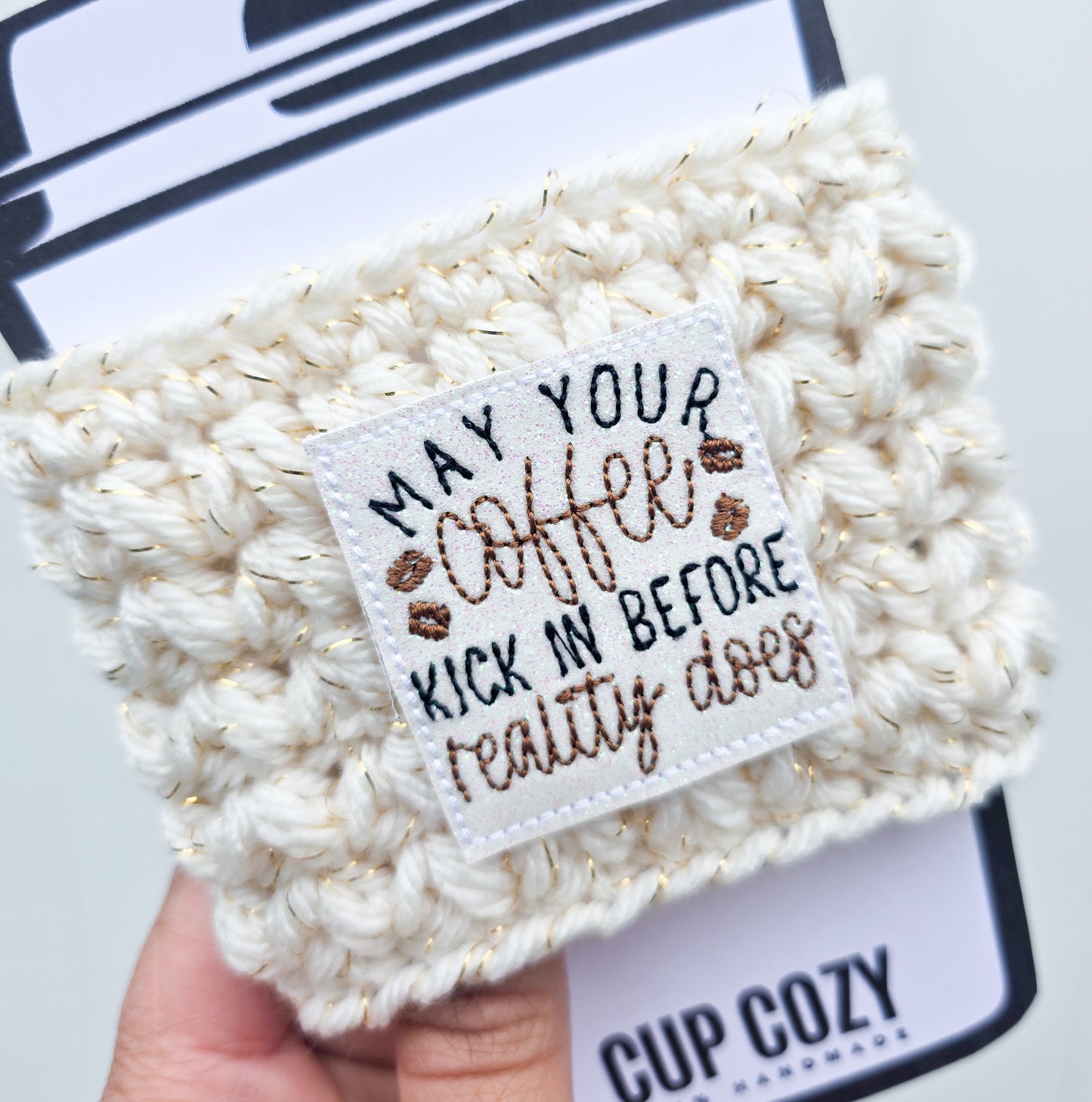 Crochet Coffee Cozy - Coffee Cream