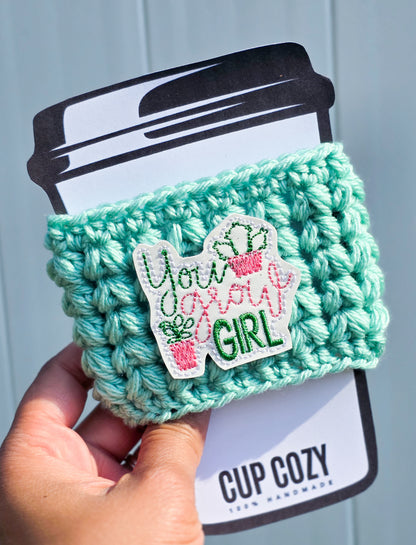 Crochet Coffee Cozy - You Grow Girl