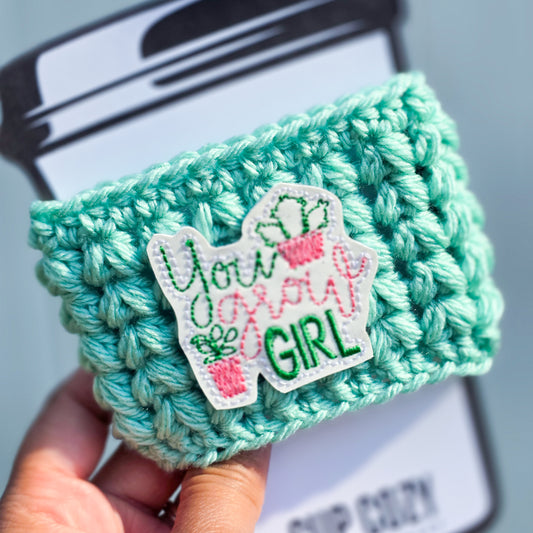 Crochet Coffee Cozy - You Grow Girl