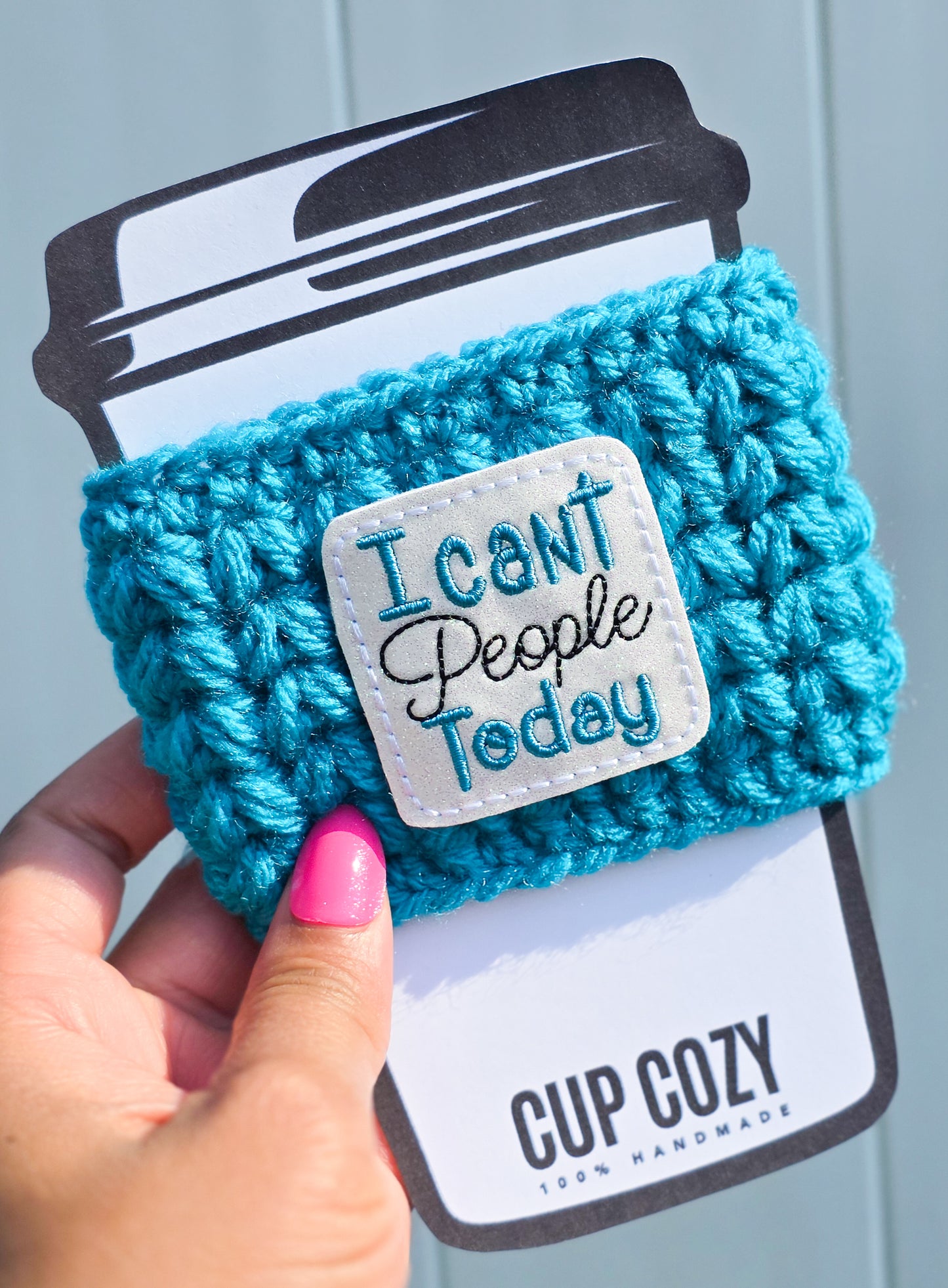 Crochet Coffee Cozy - Can't People Today