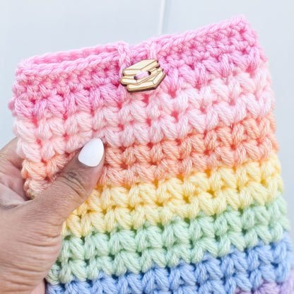 Crochet Kindle Cover/Sleeve - Pastel Rainbow