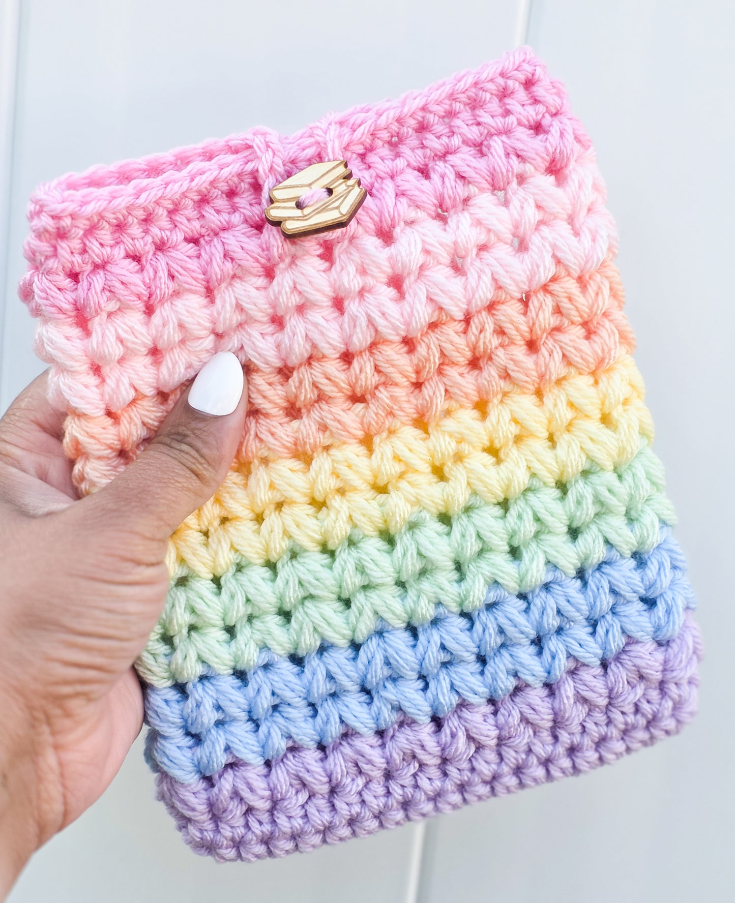 Crochet Kindle Cover/Sleeve - Pastel Rainbow