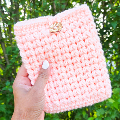Crochet Kindle Cover/Sleeve - Peach Sparkle