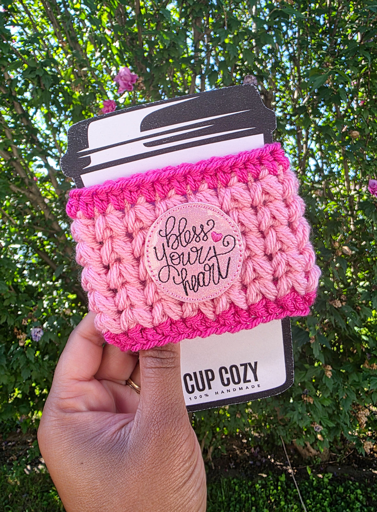 Crochet Coffee Cozy - Bless Your Heart