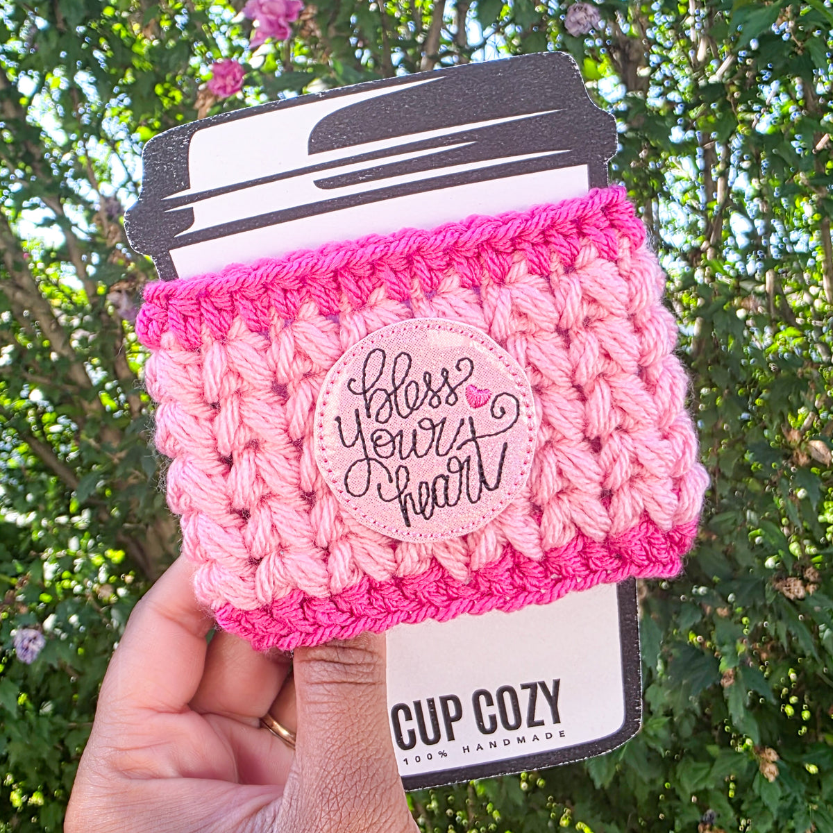 Crochet Coffee Cozy - Bless Your Heart