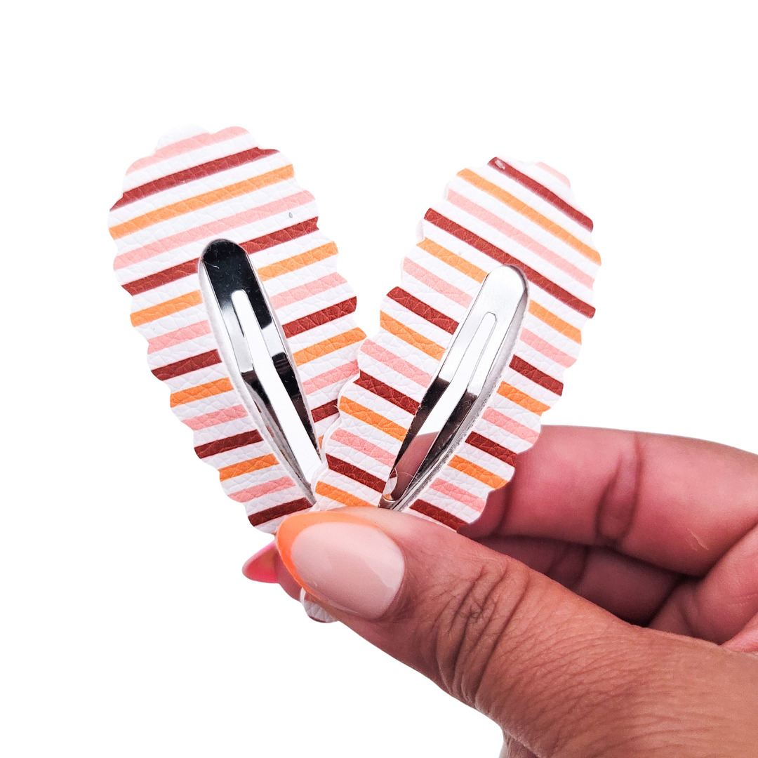 Scallop Snap Clip - Retro Stripes