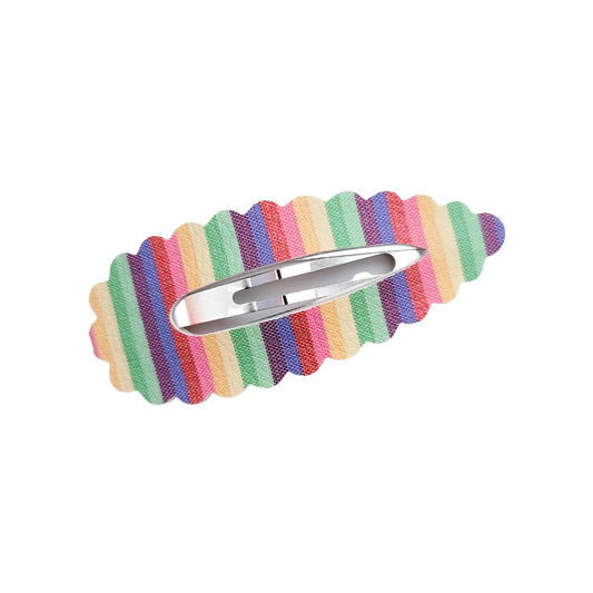 Scallop Snap Clip - Fruit Seersucker